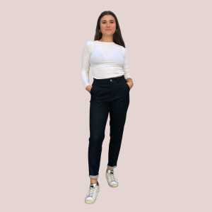 Pantalone relaxed chino 344 in moleskin – Donna – Made in Italy