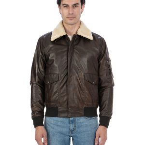 <b> MAVERICK SH </b> Giubbotto Aviatore Top Gun da uomo in vera pelle T. Moro effetto anticato