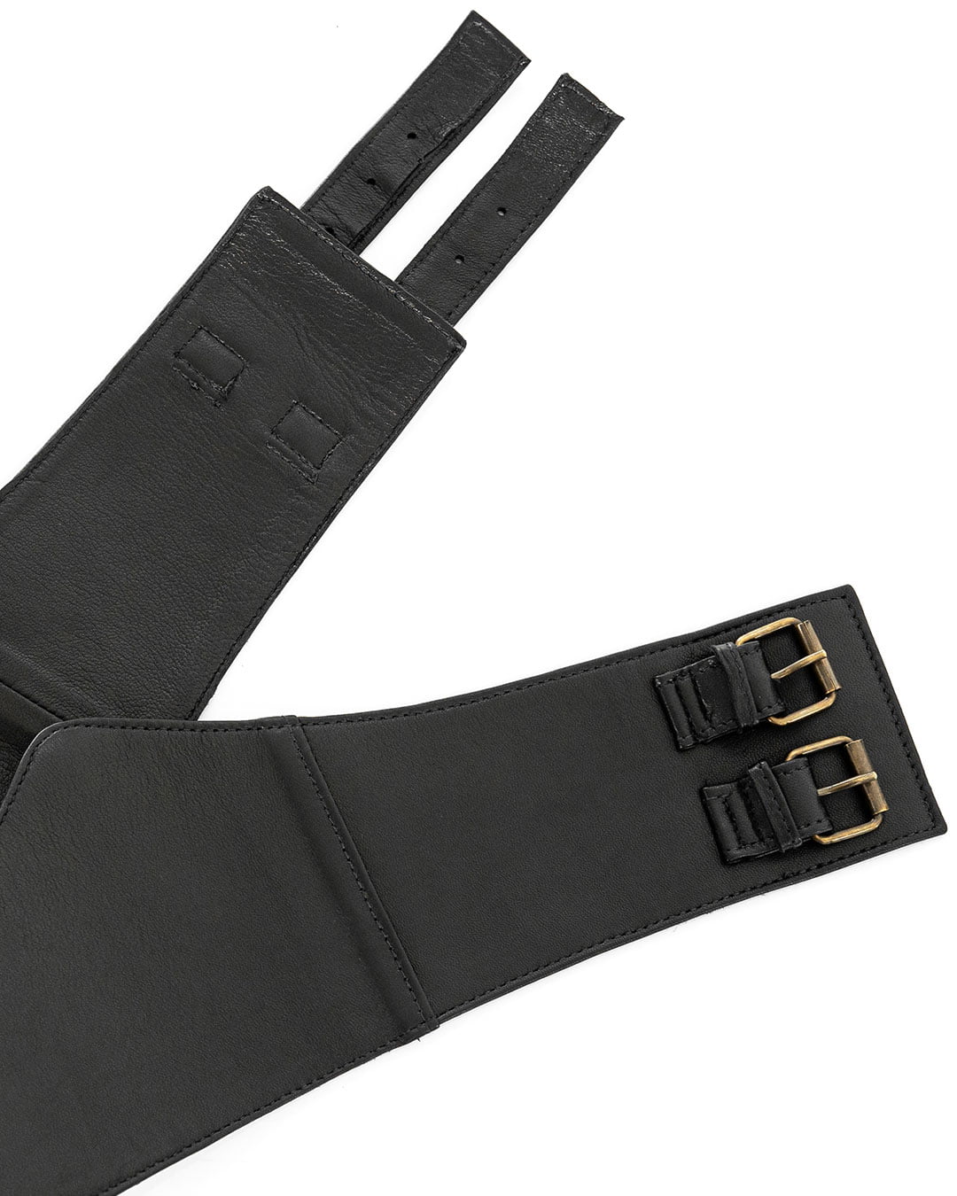 <b> ARIES </b> Cintura Fusciacca da donna in vera pelle nero - immagine 4
