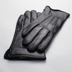 <b> GUANTI UOMO </b> Guanti in vera pelle nero da uomo con interno in pelo